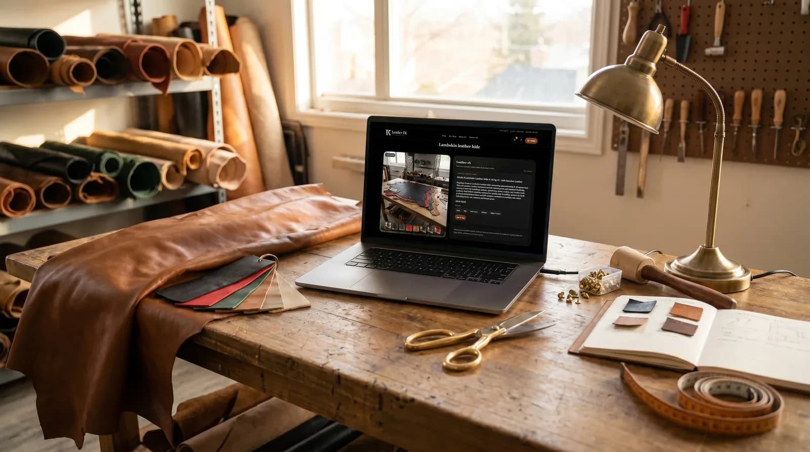 Leather 1X: Premium Lambskin Leather Hides E-Commerce Website website screenshot