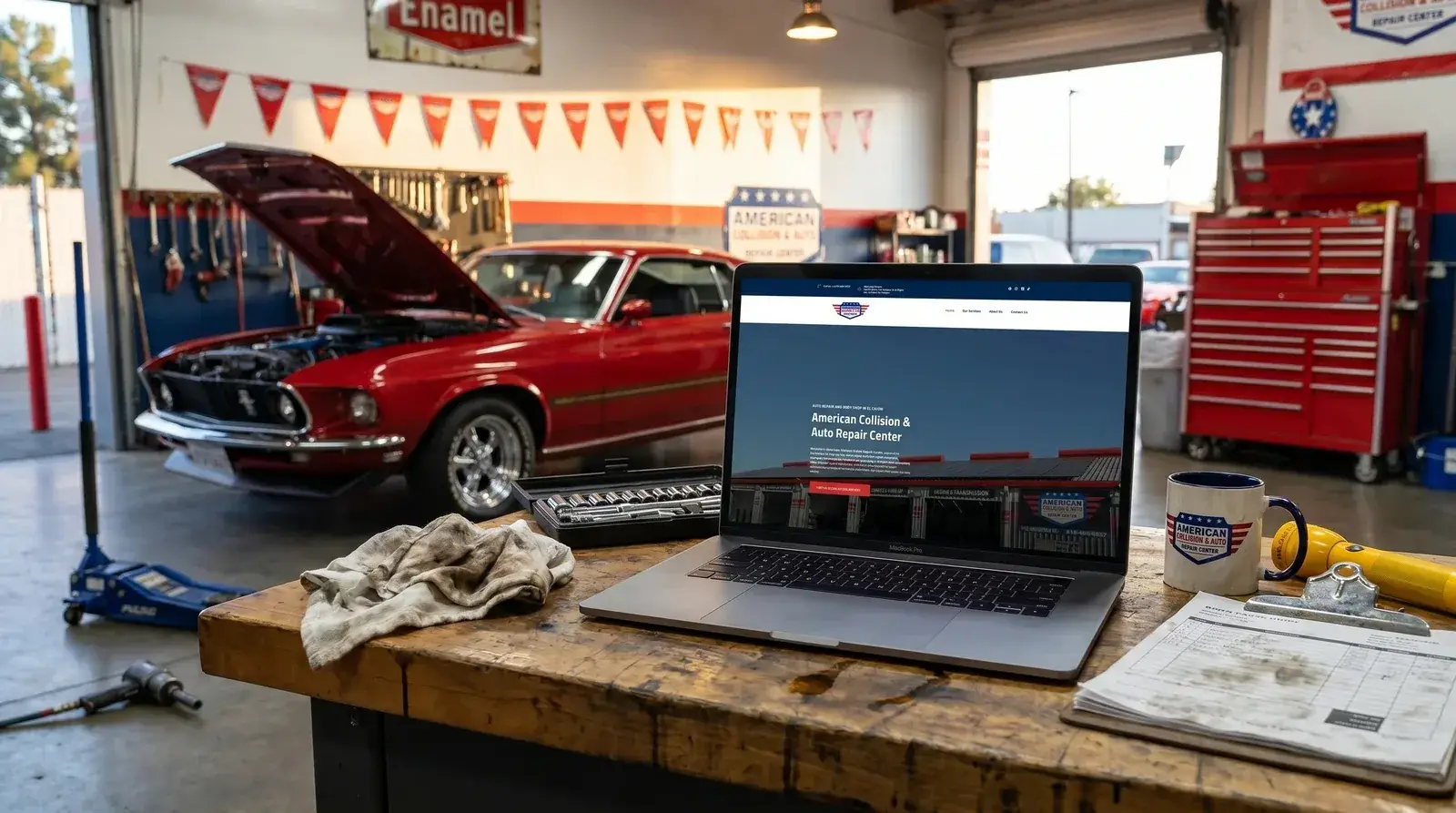American Collision & Auto Repair: Auto Body Shop Website & SEO website screenshot