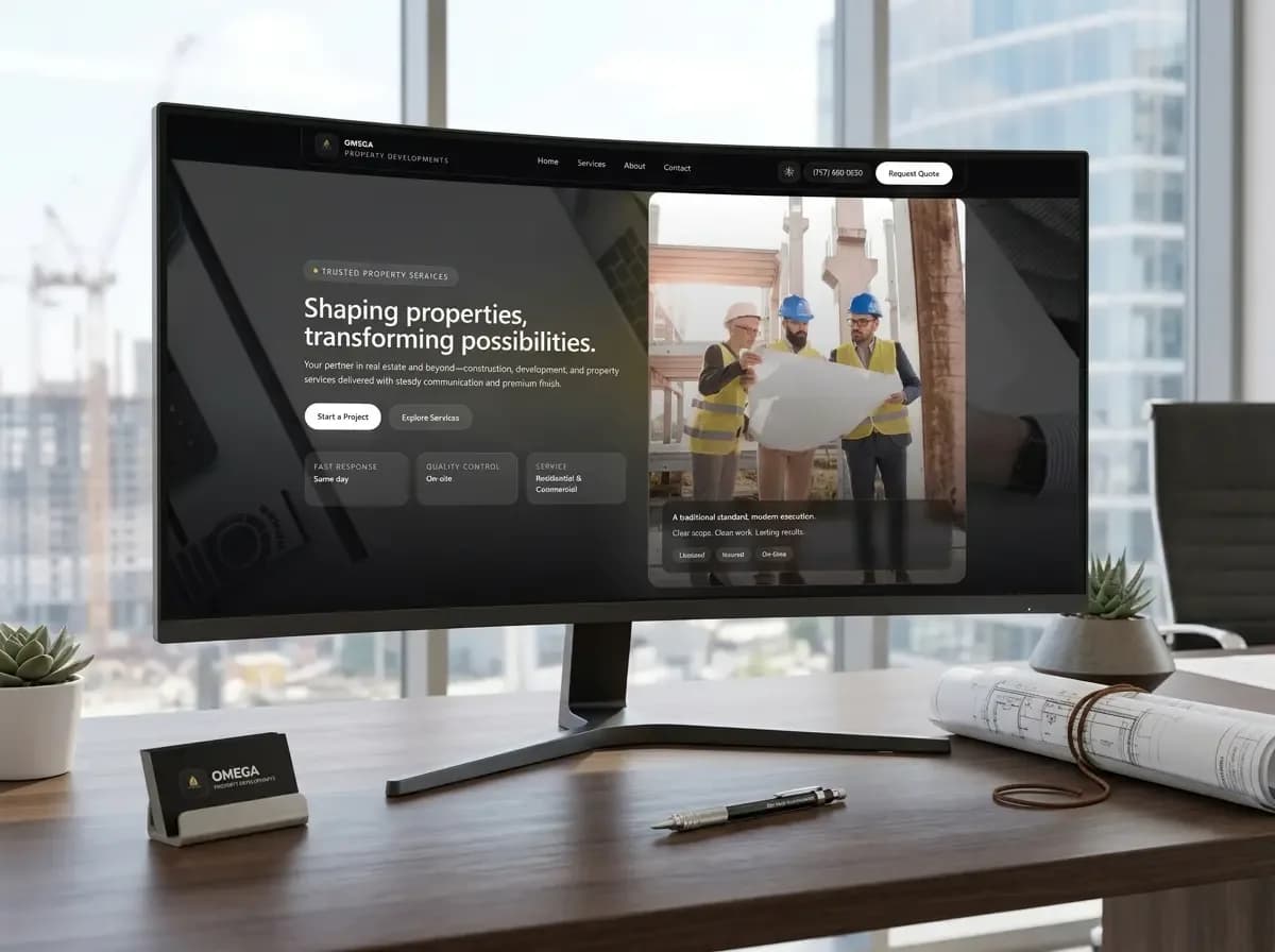 7 Proven Property Developer Web Design Elements for OMEGA Property Developments website screenshot